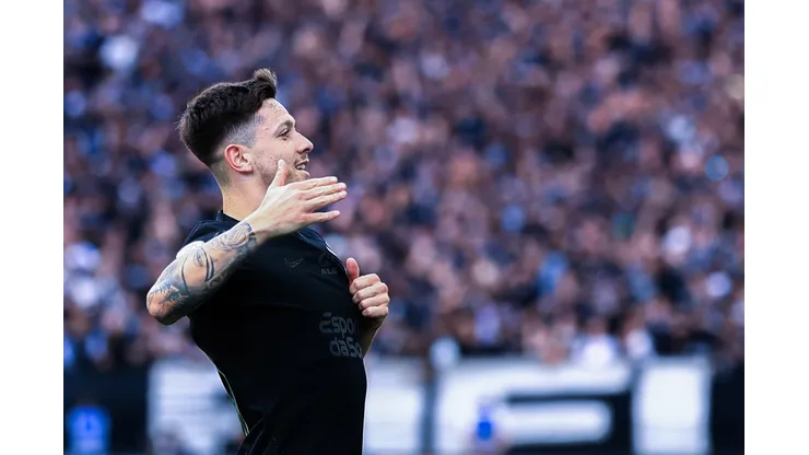 Garro jogador do Corinthians comemora seu gol durante partida contra o Vasco no estádio Arena Corinthians pelo campeonato Brasileiro A 2024. Foto: Marcello Zambrana/AGIF