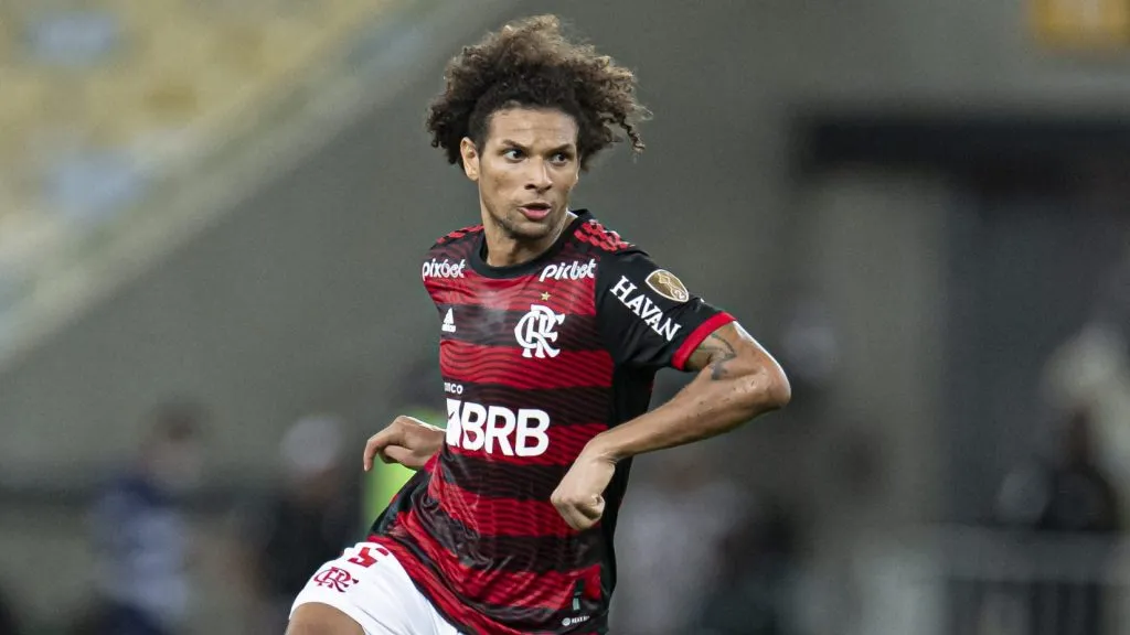 Willian Arão jogador do Flamengo durante partida contra o Universidad Católica no estádio Maracanã pelo campeonato Copa Libertadores 2022. Foto: Jorge Rodrigues/AGIF