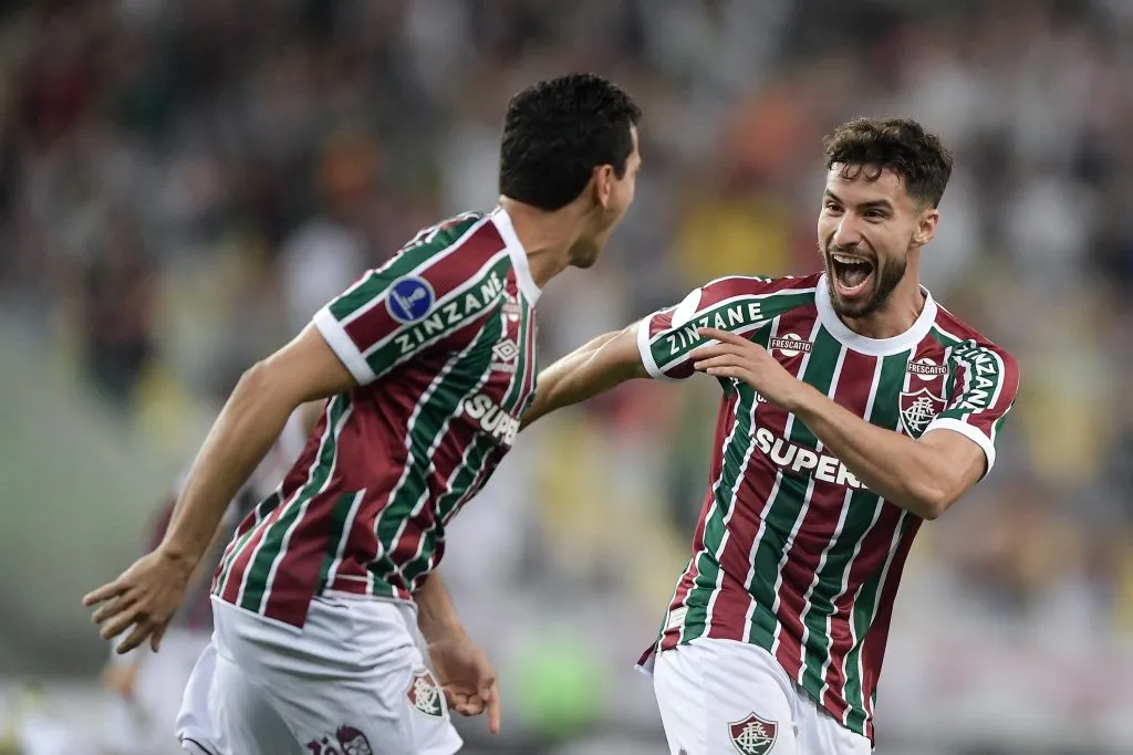 Martinelli comemora seu gol pela Copa Sul-Americana. Foto: Thiago Ribeiro/AGIF