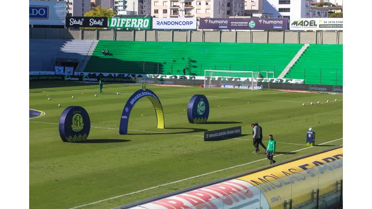 Vista geral do estádio Alfredo Jaconi para partida entre Juventude e Mirassol pelo campeonato Brasileiro A 2025. Foto: Luiz Erbes/AGIF