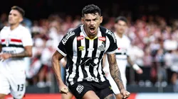 Tiquinho Soares jogador do Santos comemora seu gol durante partida contra o Sao Paulo no estadio Morumbi pelo campeonato Brasileiro A 2025. Foto: Fabio Giannelli/AGIF