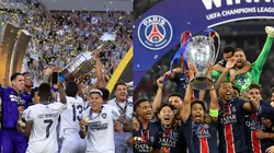 Botafogo campeão da Libertadores e PSG campeão da Champions League. Foto: AGIF/GETTY IMAGES