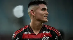 RJ - RIO DE JANEIRO - 30/01/2025 - CARIOCA 2025, FLAMENGO X SAMPAIO CORREA - Alcaraz jogador do Flamengo durante partida contra o Sampaio Correa no estadio Maracana pelo campeonato Carioca 2025. Foto: Thiago Ribeiro/AGIF