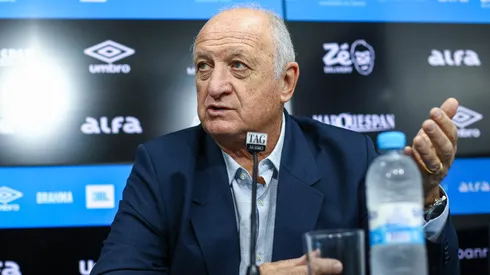 Felipão durante sua apresentação como coordenador técnico. Foto: Lucas Uebel/Grêmio FBPA