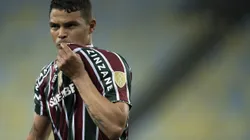 Thiago Silva jogador do Fluminense comemora classificação após partida contra o Grêmio no estádio Maracanã pelo campeonato Copa Libertadores 2024. Foto: Jorge Rodrigues/AGIF