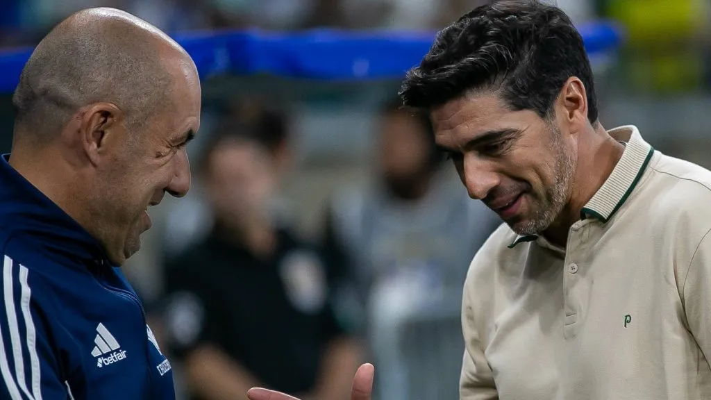 Jardim e Abel Ferreira. Foto: Fernando Moreno/AGIF