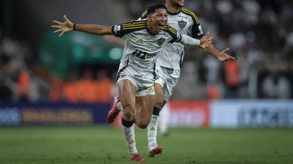 Rony celebra gol marcado contra o Ceará. Foto: Pedro Souza/Atlético-MG.