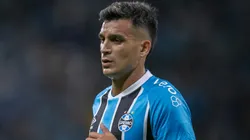 Cristaldo durante partida entre Grêmio e Atlético Grau, na Arena, pela Copa Sul-Americana.
