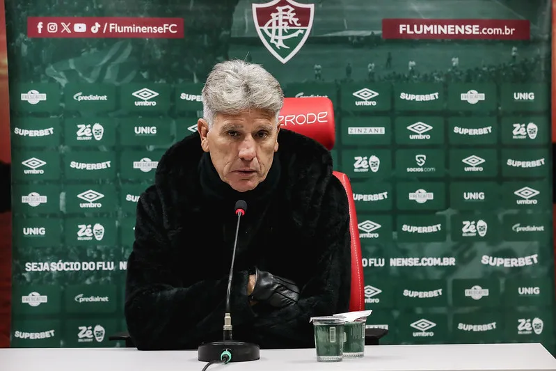 Renato Gaúcho durante entrevista coletiva. Foto: Lucas Merçon/Fluminense FC