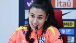 Duda Sampaio durante coletiva de imprensa. Foto: Lívia Villas Boas/CBF