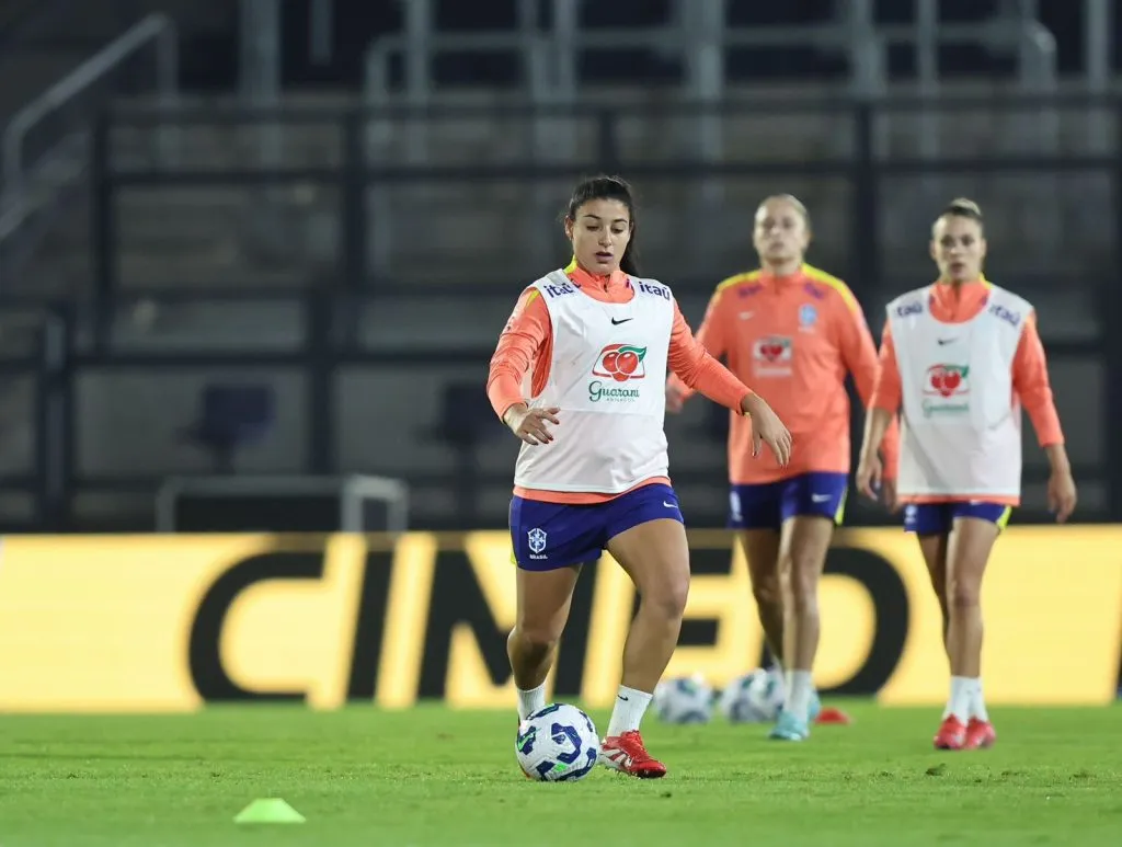 Duda Sampaio durante treino da Seleção. Foto: Lívia Villas Boas/CBF