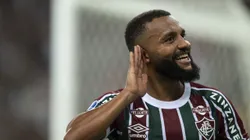 Samuel Xavier, jogador do Fluminense, comemora seu gol durante partida contra o Unión Española-CHI, pela Copa Sul-Americana. Foto: Jorge Rodrigues/AGIF.