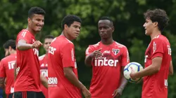 Helinho durante treino do São Paulo, em 2019