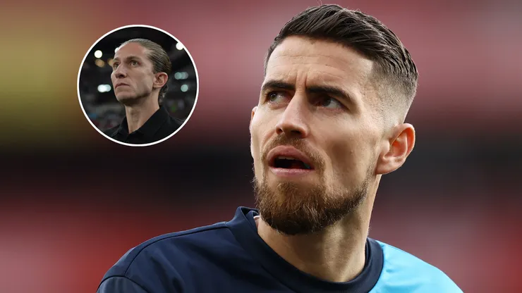 Dinâmica de Jorginho no meio de campo deve ser essencial para o Flamengo no Mundial. FotoxFoto: Jorginho (Getty Images); Filipe Luís (AGIF).