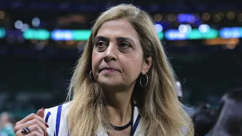 Leila Pereira em jogo do Palmeiras - Foto: Ettore Chiereguini/AGIF