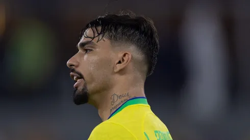 Catar - Doha - 05/12/2022 - COPA DO MUNDO 2022, BRASIL X CORREIA DO SUL - Lucas Paqueta jogador do Brasil durante partida contra o Correia do Sul no estadio 974 pelo campeonato Copa do Mundo 2022.