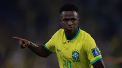 Vinicius Júnior, jogador da Seleção Brasileira, comemora gol marcado na Copa do Mundo de 2022. Foto: Pedro Martins/AGIF.