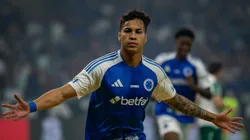 Kaio Jorge jogador do Cruzeiro comemora seu gol durante partida contra o Palmeiras - Foto: Fernando Moreno/AGIF