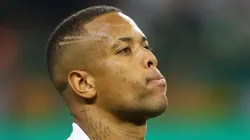 SP - SAO PAULO - 26/11/2024 - BRASILEIRO A 2024, PALMEIRAS X BOTAFOGO - Caio Paulista jogador do Palmeiras durante execucao do hino nacional antes da partida contra o Botafogo no estadio Arena Allianz Parque pelo campeonato Brasileiro A 2024.