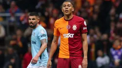 ISTANBUL, TURKEY - FEBRUARY 10: Carlos Vinicius of Galatasaray looks on during the Turkish Super League match between Galatasaray and Basaksehir at Rams Park on February 10, 2024 in Istanbul, Turkey. (Photo by Ahmad Mora/Getty Images)