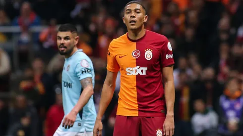 ISTANBUL, TURKEY - FEBRUARY 10: Carlos Vinicius of Galatasaray looks on during the Turkish Super League match between Galatasaray and Basaksehir at Rams Park on February 10, 2024 in Istanbul, Turkey. (Photo by Ahmad Mora/Getty Images)