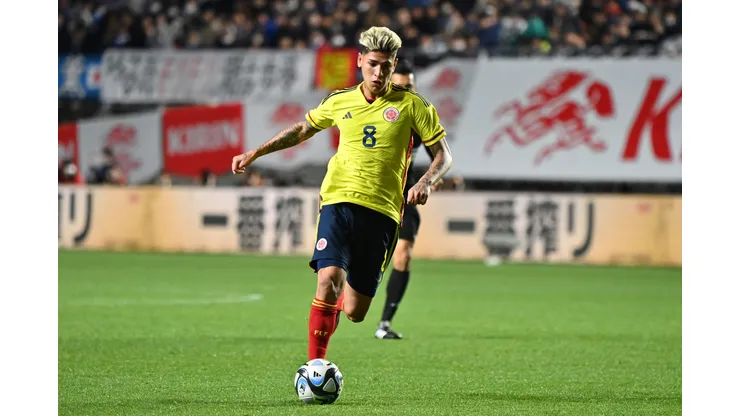 OSAKA, JAPAN - MARCH 28: Jorge Carrascal of Colombia in action during the international friendly between Japan and Colombia at Yodoko Sakura Stadium on March 28, 2023 in Osaka, Japan. (Photo by Kenta Harada/Getty Images)