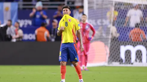 MIAMI GARDENS, FLORIDA - JULY 14: Jorge Carrascal of Colombia reacts during the CONMEBOL Copa America 2024 Final match between Argentina and Colombia at Hard Rock Stadium on July 14, 2024 in Miami Gardens, Florida. (Photo by Carmen Mandato/Getty Images)