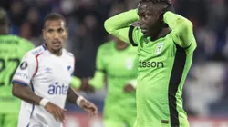 MONTEVIDEO, URUGUAY - MAY 28: Marino Hinestroza of Atletico Nacional reacts after during a Copa Libertadores group F match between Nacional and Atletico Nacional at Gran Parque Central on May 28, 2025 in Montevideo, Uruguay. (Photo by Ernesto Ryan/Getty Images)
