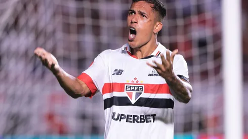 Igor Vinicius, jogador do São Paulo, durante partida contra o Novorizontino no estadio Morumbi pelo campeonato Paulista 2024. Foto: Ettore Chiereguini/AGIF
