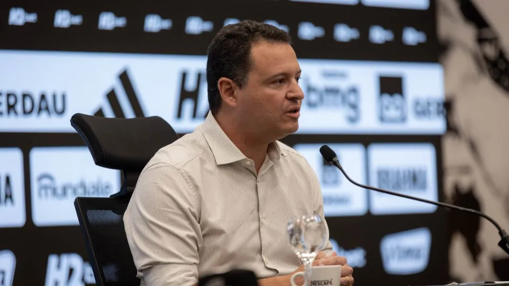 Rafael Menin concedeu entrevista coletiva. Pedro Souza/Atlético-MG.