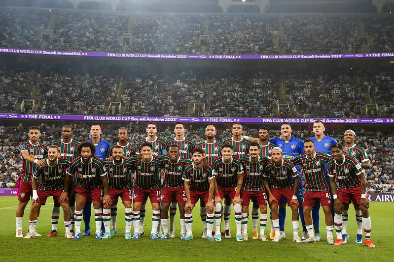 Elenco do Fluminense no Super Mundial. Foto: Marcelo Gonçalves/Fluminense FC