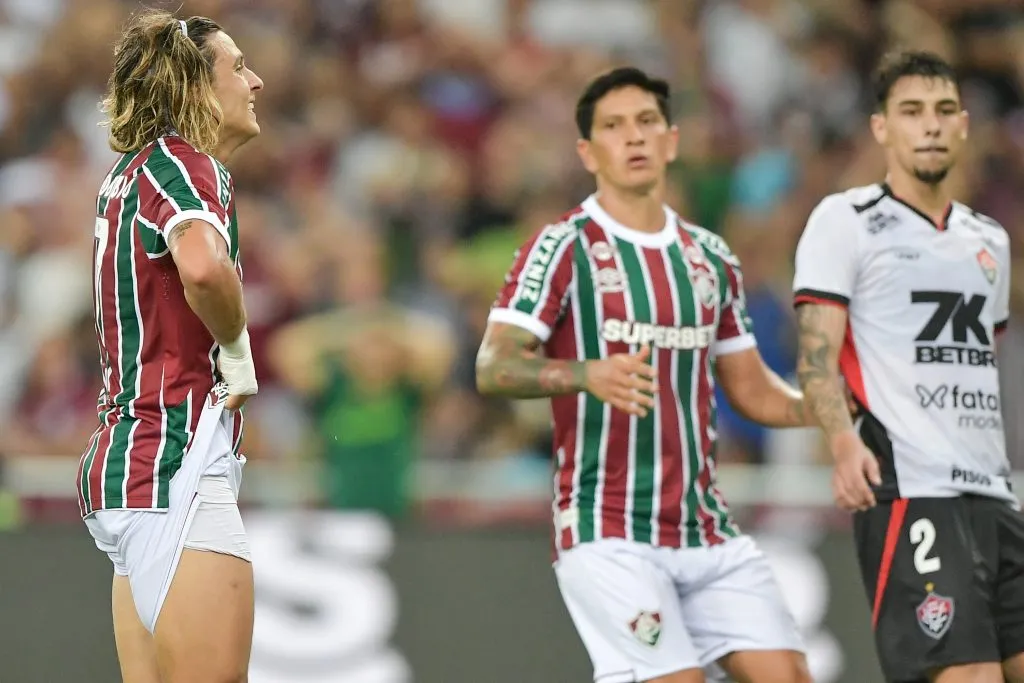 Canobbio jogador do Fluminense durante partida contra o Vitoria no estadio Maracana pelo campeonato Brasileiro A 2025. Foto: Thiago Ribeiro/AGIF