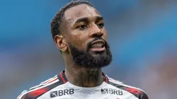 Gerson, jogador do Flamengo, durante partida contra o Gremio no estadio Arena do Gremio pelo campeonato Brasileiro A 2025. Foto: Liamara Polli/AGIF