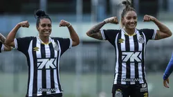 Suzane e Laryh em partida contra o São José - Foto: Reinaldo Campos/ Santos F.C