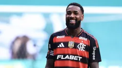 Gerson, jogador do Flamengo, durante partida contra o Palmeiras, pelo Brasileirão Betano. Foto: Marcello Zambrana/AGIF.