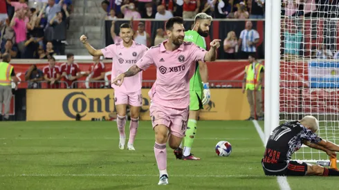 Lionel Messi comemora gol marcado pelo Inter Miami. Foto: ZUMA Press, Inc. / Alamy Stock Photo
