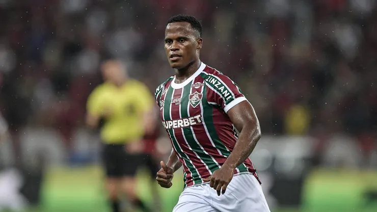 Jhon Arias, jogador do Fluminense, durante partida contra o Flamengo, pelo Campeonato Carioca. Foto: Thiago Ribeiro/AGIF.