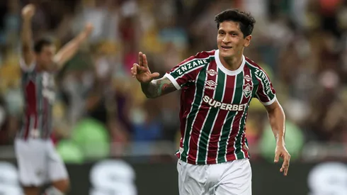 Germán Cano celebra um dos gols marcados com a camisa do Fluminense. Foto: Marcelo Gonçalves/Fluminense.