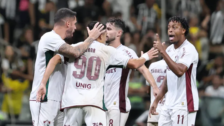 Serna jogador do Fluminense comemora seu gol durante partida contra o Atletico-MG no estadio Arena MRV pelo campeonato Brasileiro A 2025. Foto: Gilson Lobo/AGIF
