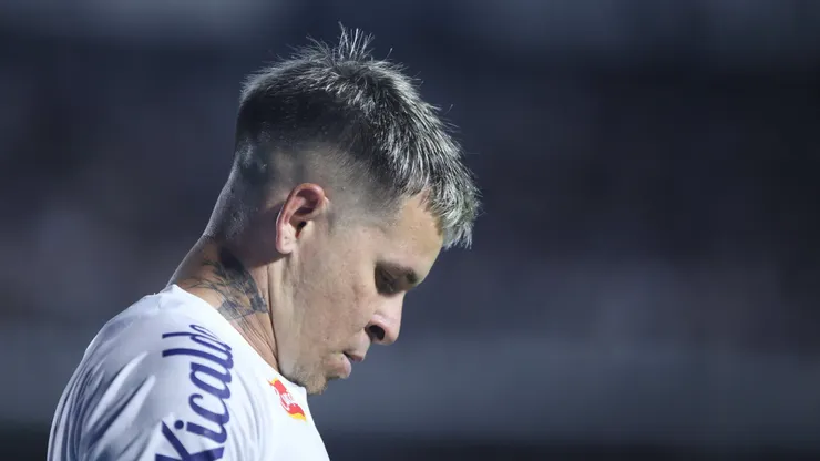 Soteldo jogador do Santos durante partida contra o Palmeiras no estadio Vila Belmiro pelo campeonato Paulista 2025. Foto: Reinaldo Campos/AGIF