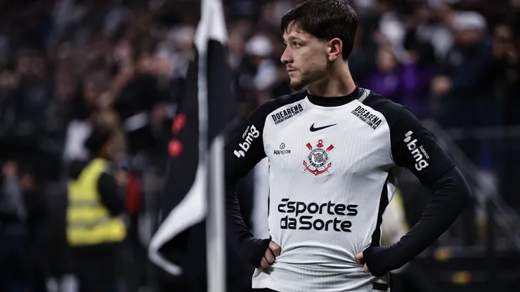 Rodrigo Garro, jogador do Corinthians, durante partida contra o Vitoria no estadio Arena Corinthians pelo campeonato Brasileiro A 2025. Foto: Fabio Giannelli/AGIF