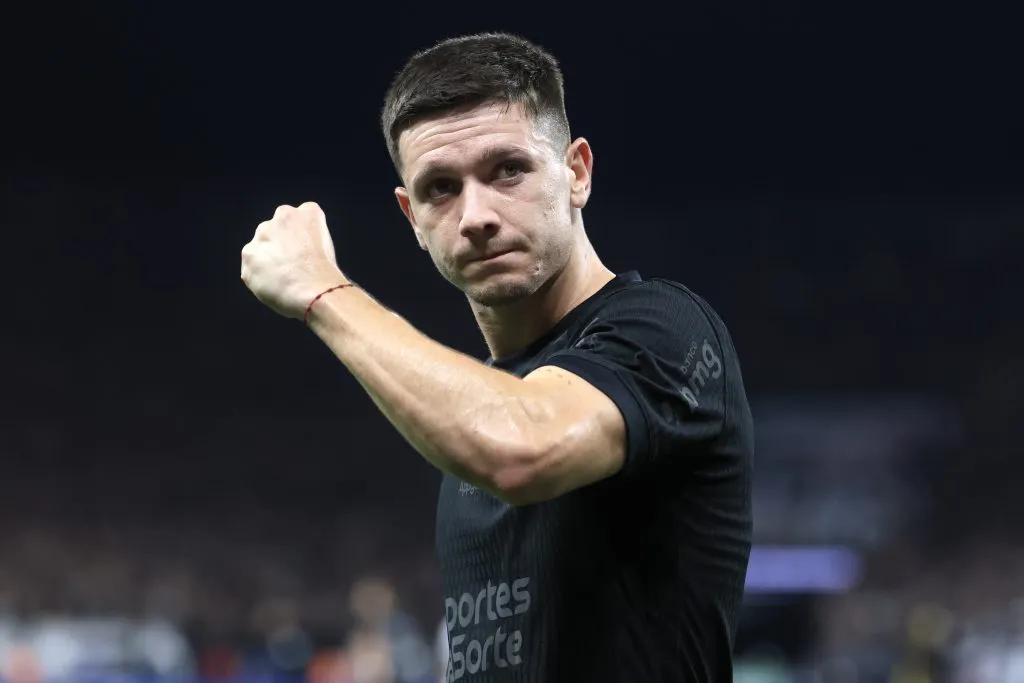 SP – SAO PAULO – 09/03/2025 – PAULISTA 2025, CORINTHIANS X SANTOS – Garro jogador do Corinthians comemora seu gol durante partida contra o Santos no estadio Arena Corinthians pelo campeonato Paulista 2025. Foto: Marcello Zambrana/AGIF