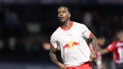 SP - BRAGANCA PAULISTA - 23/06/2024 - BRASILEIRO A 2024, BRAGANTINO X VITORIA - Helinho jogador do Bragantino comemora seu gol durante partida contra o Vitoria no estadio Nabi Abi Chedid pelo campeonato Brasileiro A 2024. Foto: Diogo Reis/AGIF