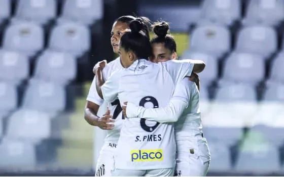 Sereias da Vila comemoram classificação na Copa do Brasil feminina. Foto: Santos FC/Divulgação