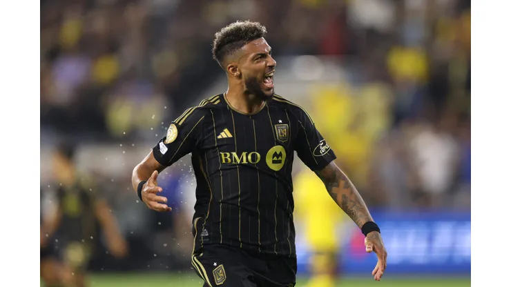LOS ANGELES, CALIFORNIA - MAY 31: Denis Bouanga #99 of Los Angeles FC reacts during the FIFA Club World Cup 2025 Play-In match between Los Angeles Football Club and Club America at BMO Stadium on May 31, 2025 in Los Angeles, California. (Photo by Luke Hales/Getty Images)