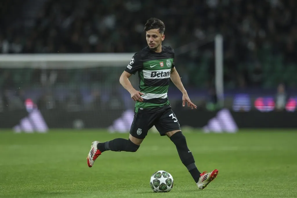 LISBON, PORTUGAL – FEBRUARY 12: Biel Teixeira of Sporting CP makes is debut in Sporting CP team during the UEFA Champions League 2024/25 League Knockout Play-off First Leg match between Sporting Clube de Portugal and Borussia Dortmund at on February 12, 2025 in Lisbon, Portugal. (Photo by Carlos Rodrigues/Getty Images)