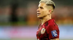 Soteldo durante partida entre Peru e Venezuela, em Lima, pelas Eliminatórias para a Copa do Mundo de 2026. Foto: Daniel Apuy