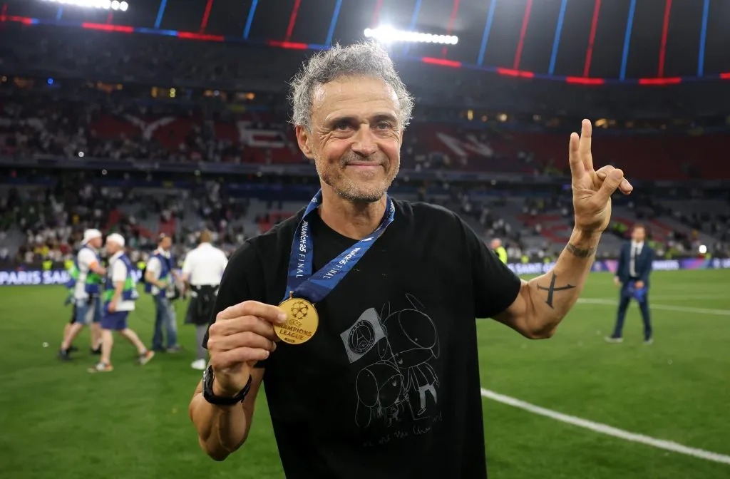 Luis Enrique, campeão da UEFA Champions League – (Photo by Carl Recine/Getty Images)