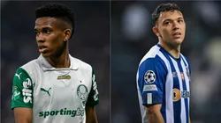Palmeiras e Porto se enfrentam neste domingo (15). Fotos: Fernando Moreno/AGIF e Octavio Passos/Getty Images.