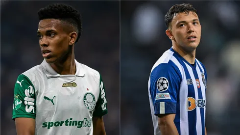 Palmeiras e Porto se enfrentam neste domingo (15). Fotos: Fernando Moreno/AGIF e Octavio Passos/Getty Images.